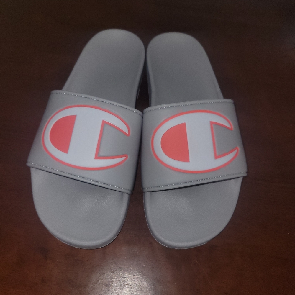 Champion Gray Orange Slides Men’s Size 9